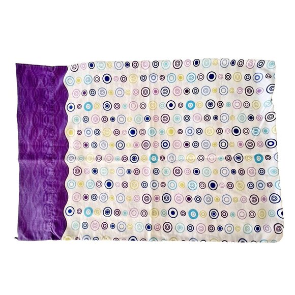 Vintage SPRINGS Pillowcase Standard Purple Circle Polka-Dots Blue Made in USA - Picture 1 of 7